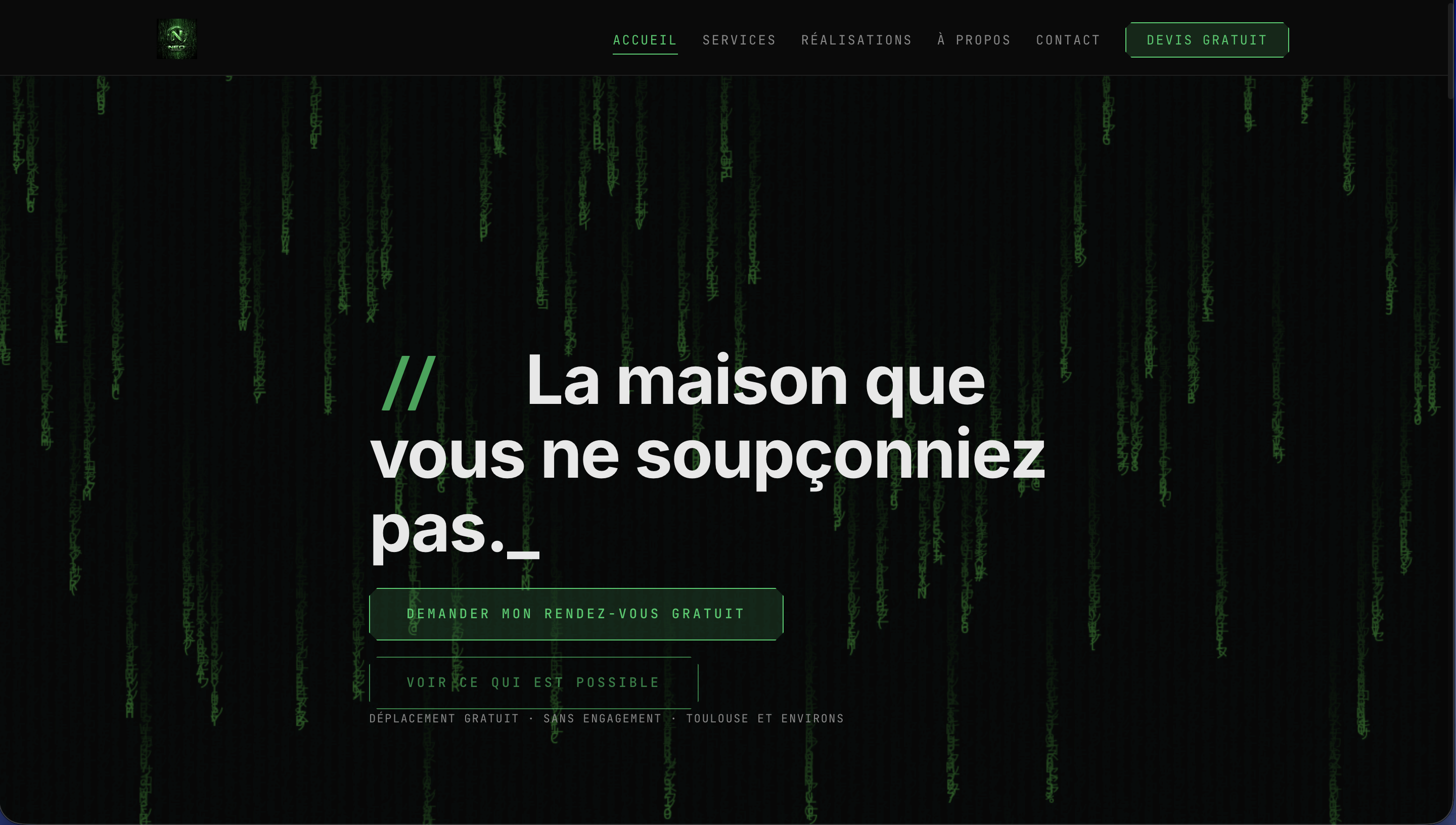Aperçu du site Trinity Domotique